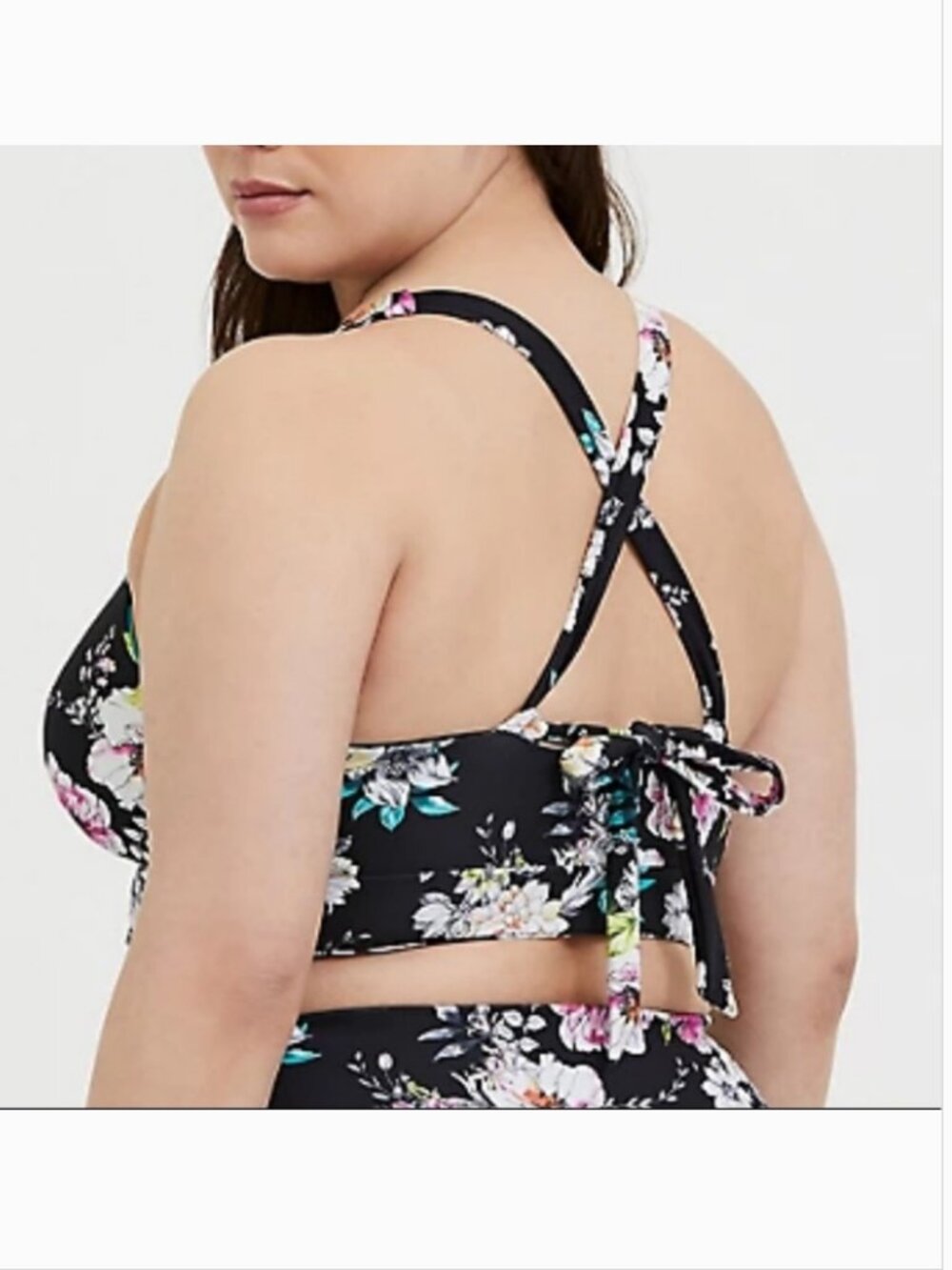 Torrid Floral & Stripe Reversible Bikini Top - Picture 3 of 12